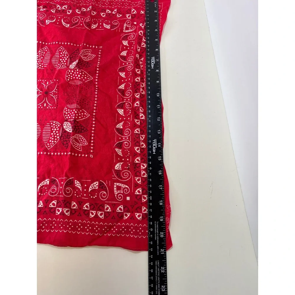 Vintage Elephant Brand Red Fast Color Cotton Bandana Made in USA Biker Kerchief